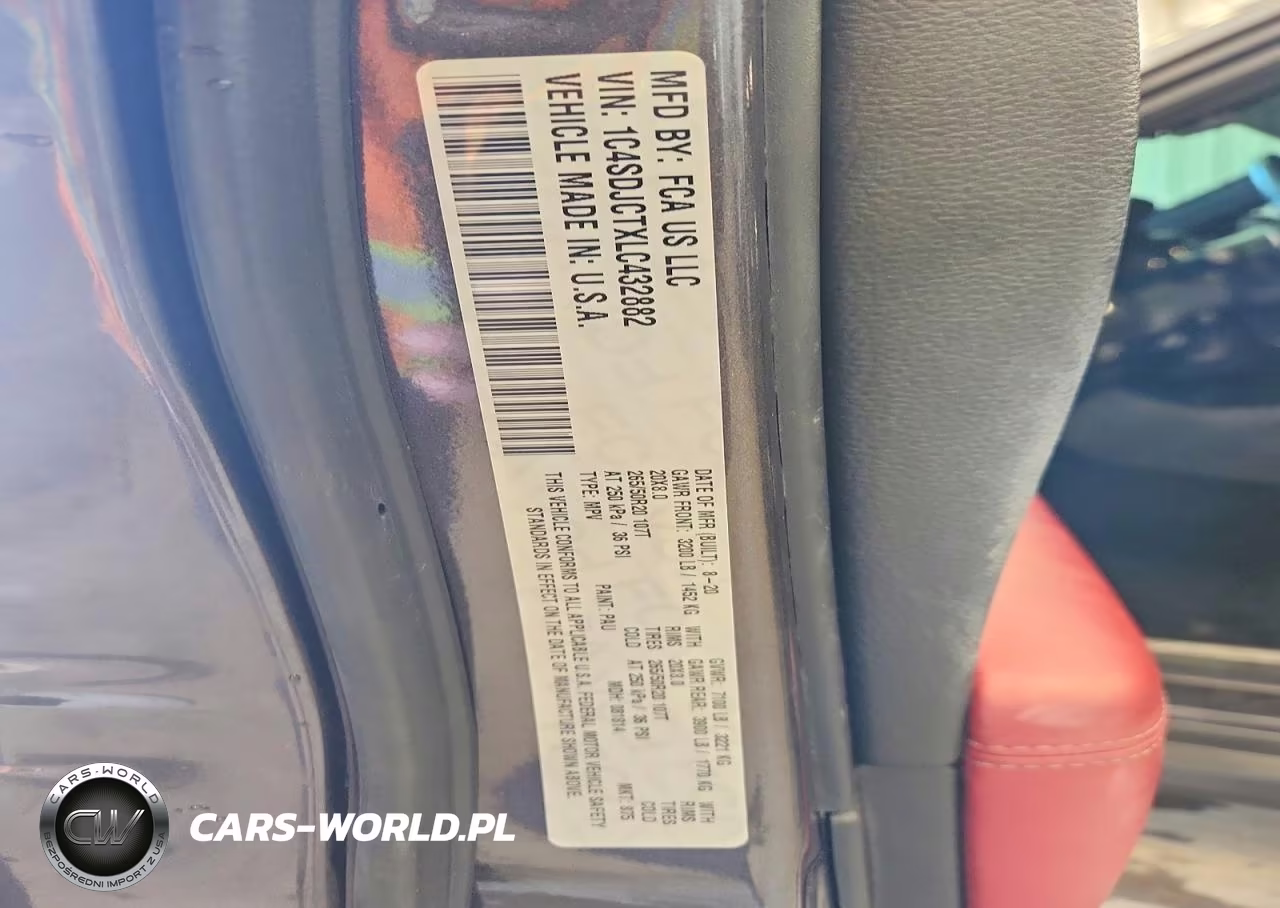 2020 Dodge Durango R VIN:1C4SDJCTXLC432882 - 12