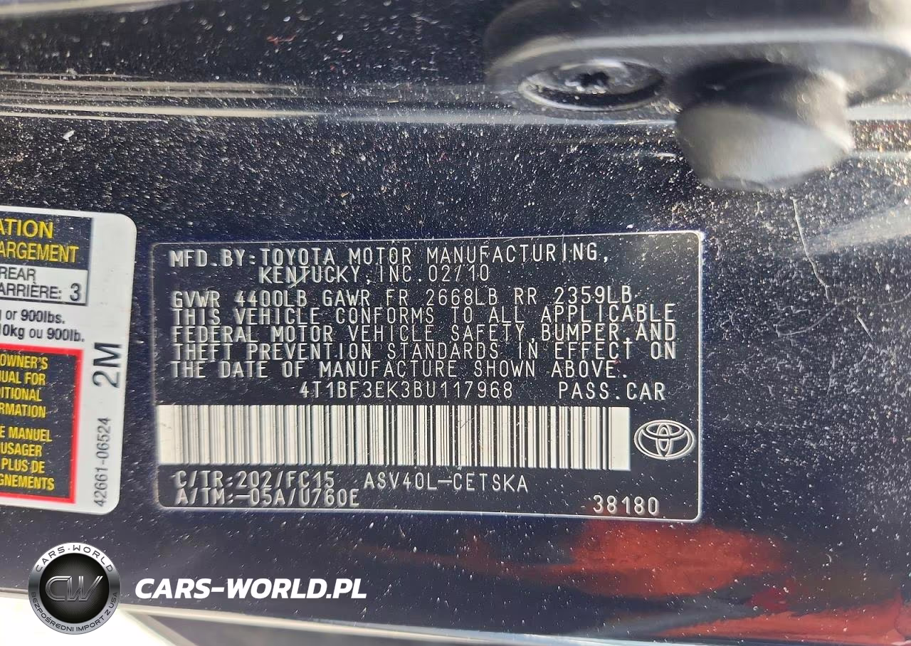 2011 Toyota Camry Se VIN:4T1BF3EK3BU117968 - 12