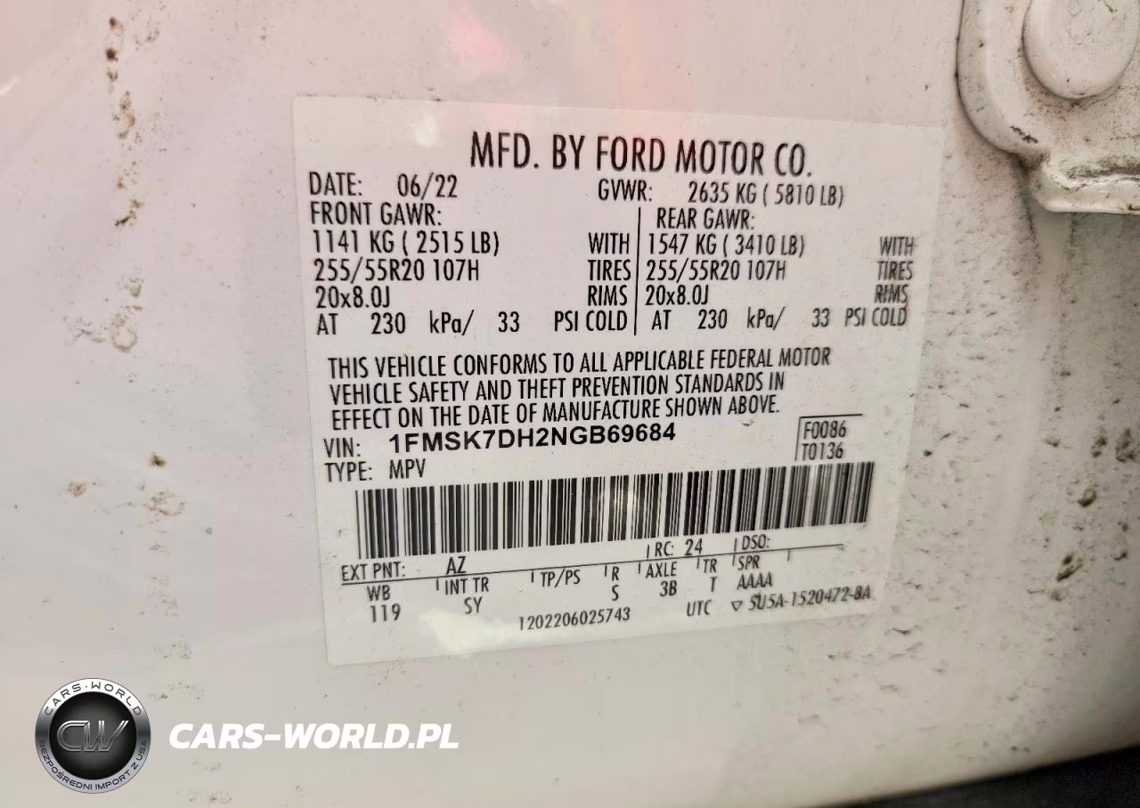 2022 Ford Explorer Xlt VIN:1FMSK7DH2NGB69684 - 12