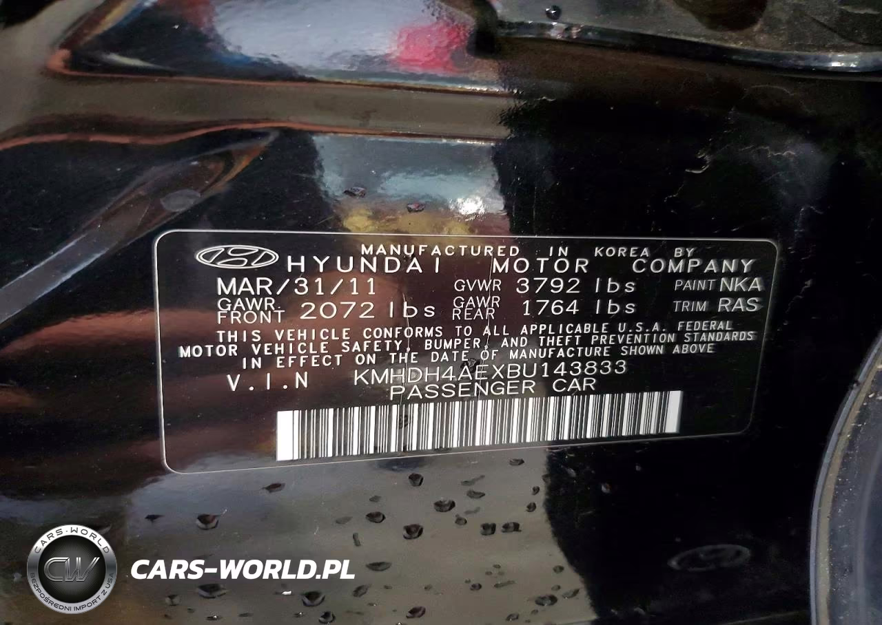 2011 Hyundai Elantra Gls VIN:KMHDH4AEXBU143833 - 12