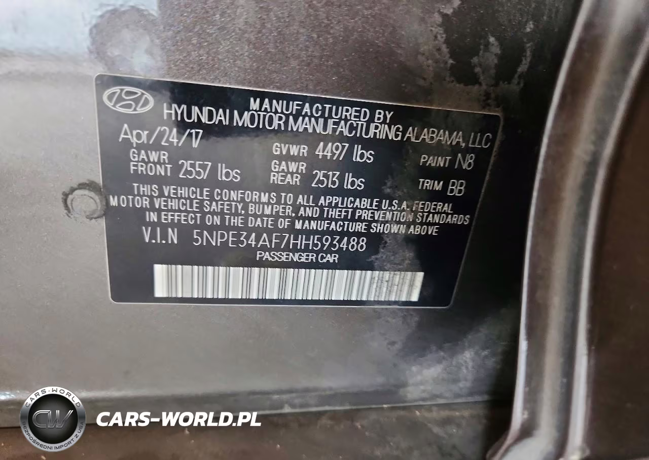 2017 Hyundai Sonata Limited VIN:5NPE34AF7HH593488 - 12