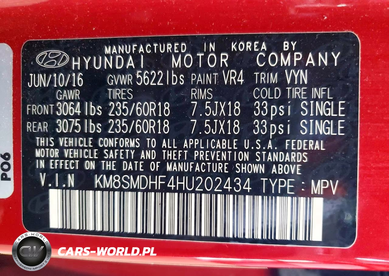 2017 Hyundai Santa Fe Se VIN:KM8SMDHF4HU202434 - 13