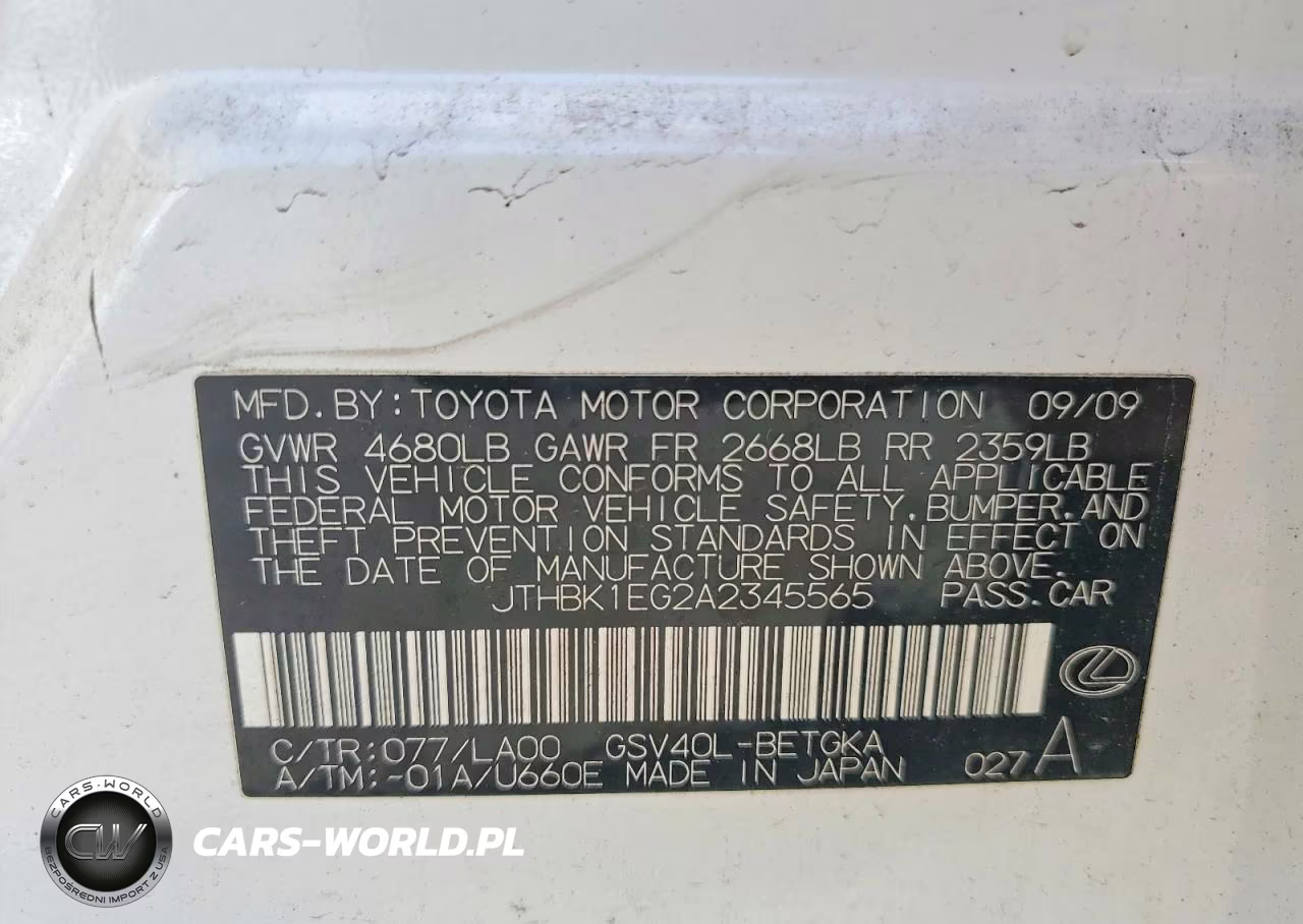2010 Lexus Es 350 VIN:JTHBK1EG2A2345565 - 13