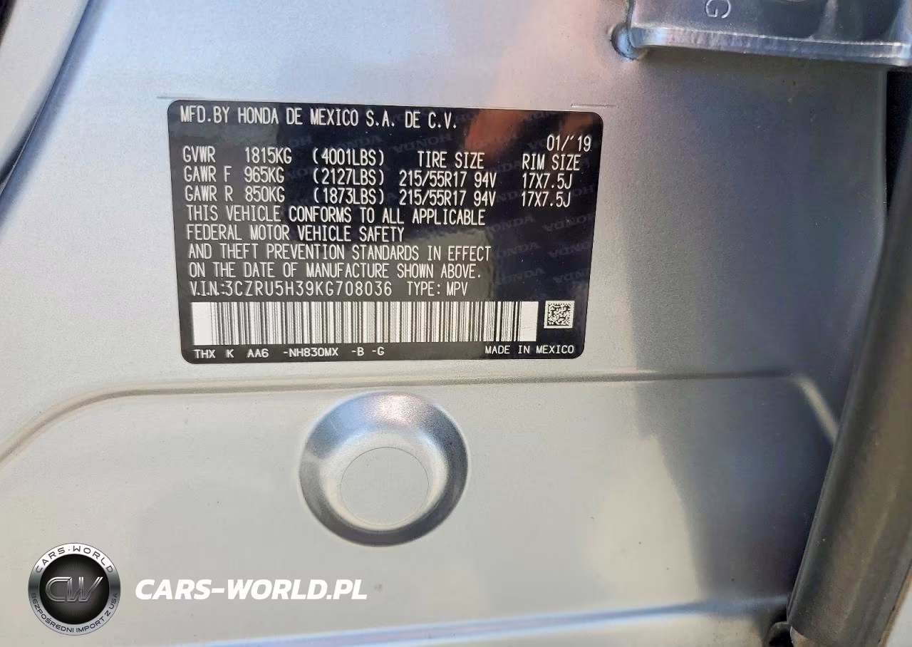 2019 Honda Hr-V Lx VIN:3CZRU5H39KG708036 - 13