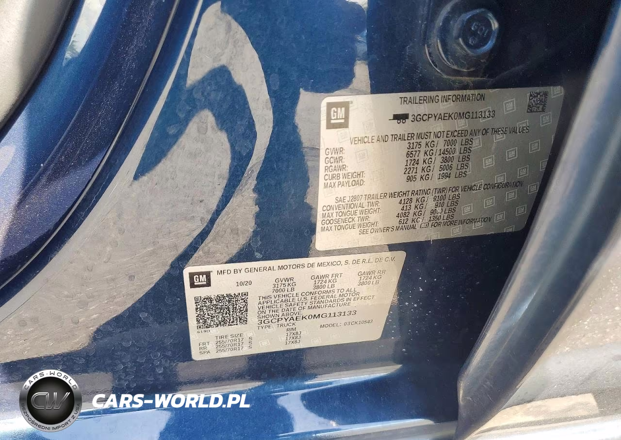 2021 Chevrolet Silverado K1500 VIN:3GCPYAEK0MG113133 - 12