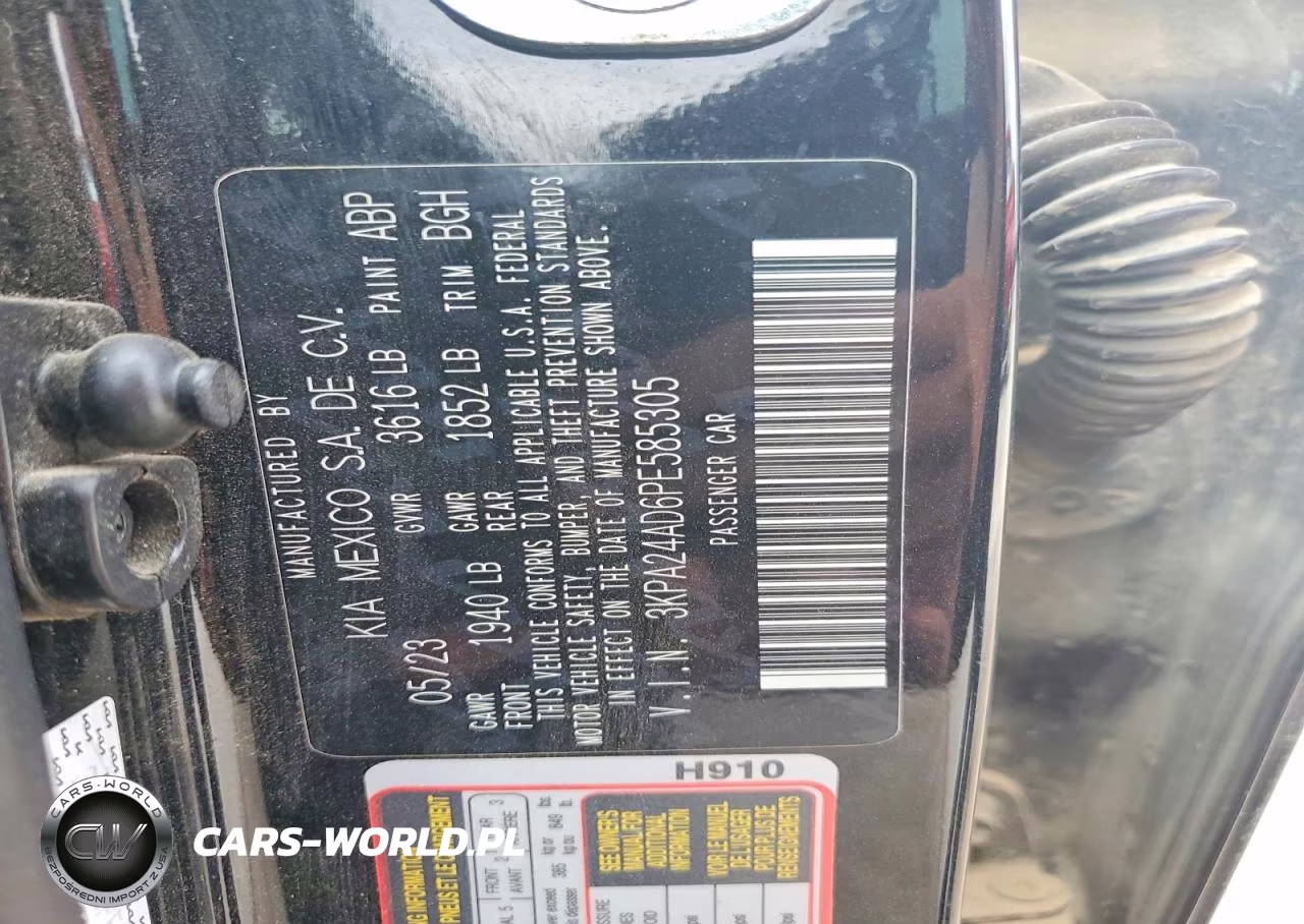2023 Kia Rio S VIN:3KPA24AD6PE585305 - 12
