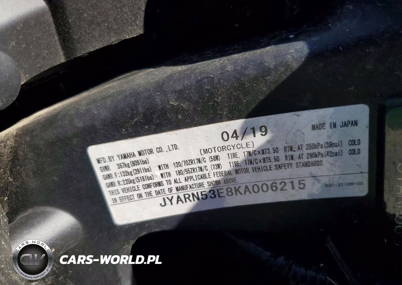 2019 Yamaha Mt09 VIN:JYARN53E8KA006215 - 10