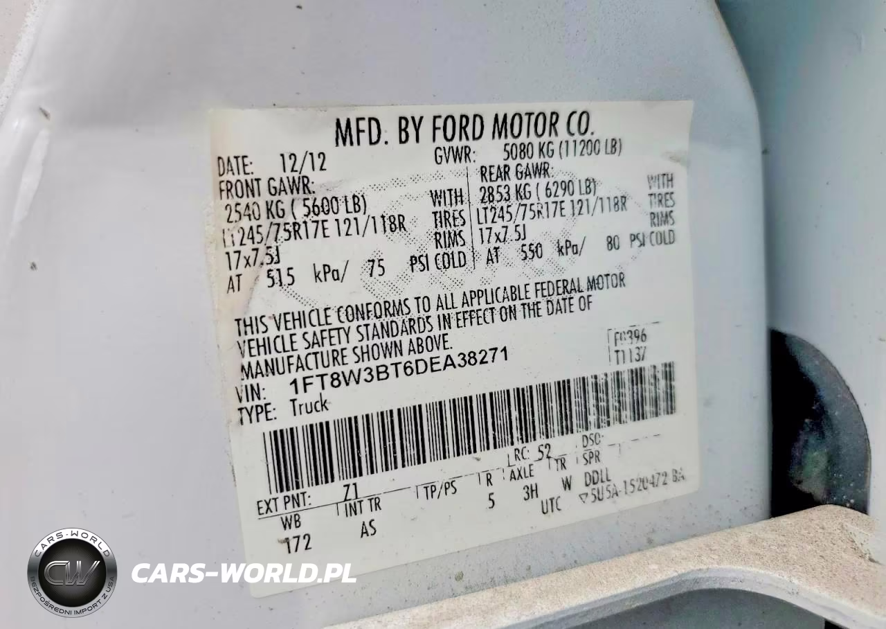 2013 Ford F350 Super Duty VIN:1FT8W3BT6DEA38271 - 12