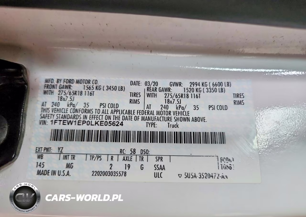 2020 Ford F150 Supercrew VIN:1FTEW1EP0LKE05624 - 13