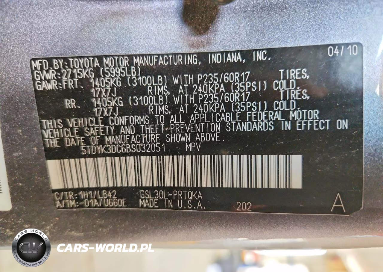 2011 Toyota Sienna Xle 8-Passenger VIN:5TDYK3DC6BS032051 - 13