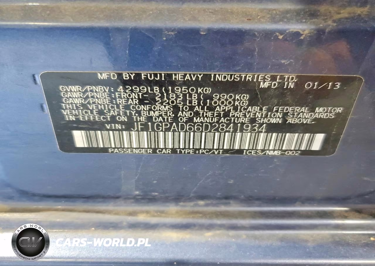 2013 Subaru Impreza Premium VIN:JF1GPAD66D2841934 - 12