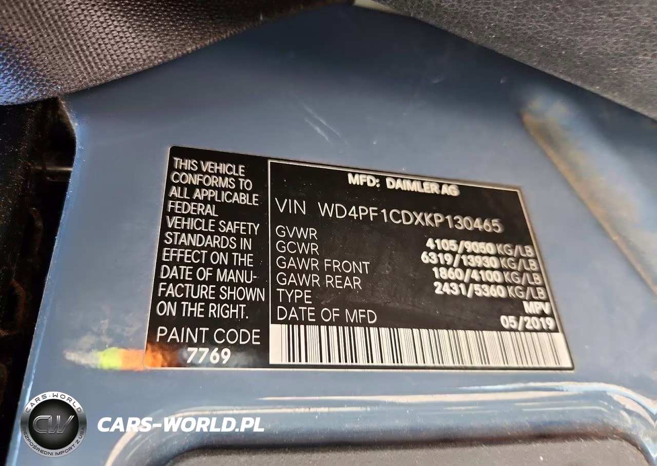 2019 Mercedes-Benz Sprinter 2500 VIN:WD4PF1CDXKP130465 - 12