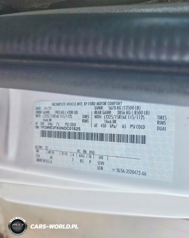 2022 Ford E350 Delivery Truck VIN:1FDWE3FK0NDC01625 - 13