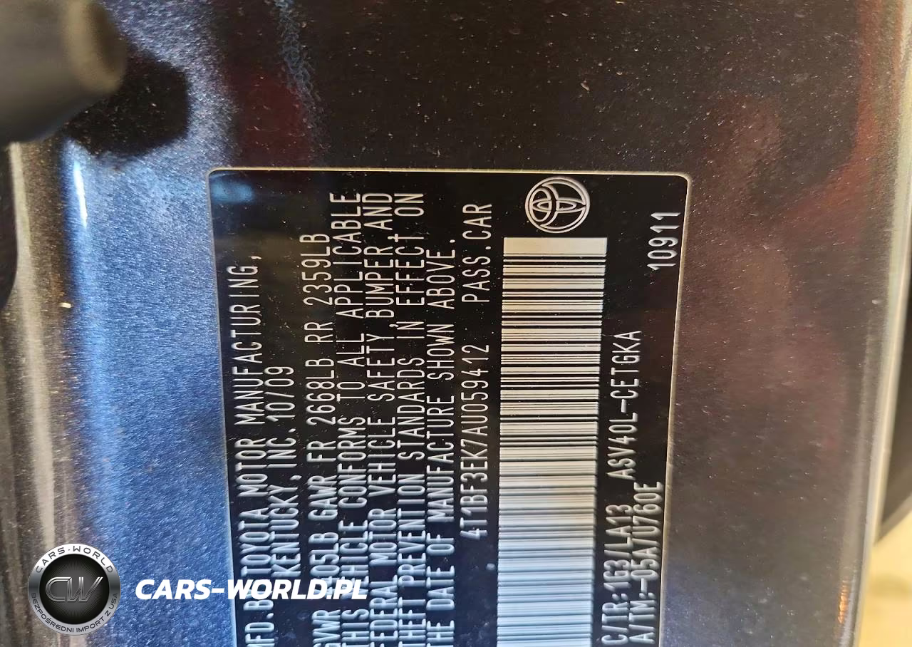 2010 Toyota Camry Xle VIN:4T1BF3EK7AU059412 - 12