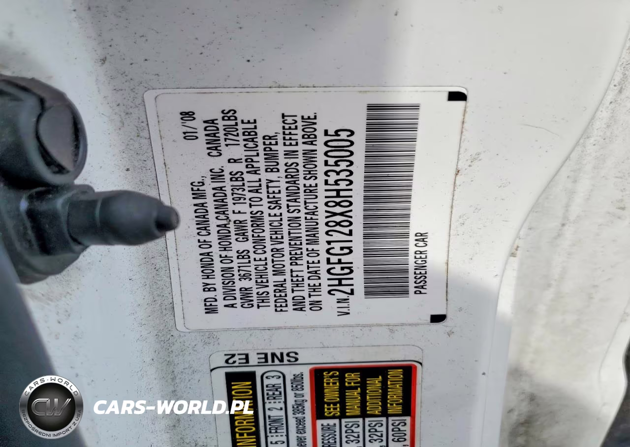 2008 Honda Civic Ex VIN:2HGFG128X8H535005 - 12