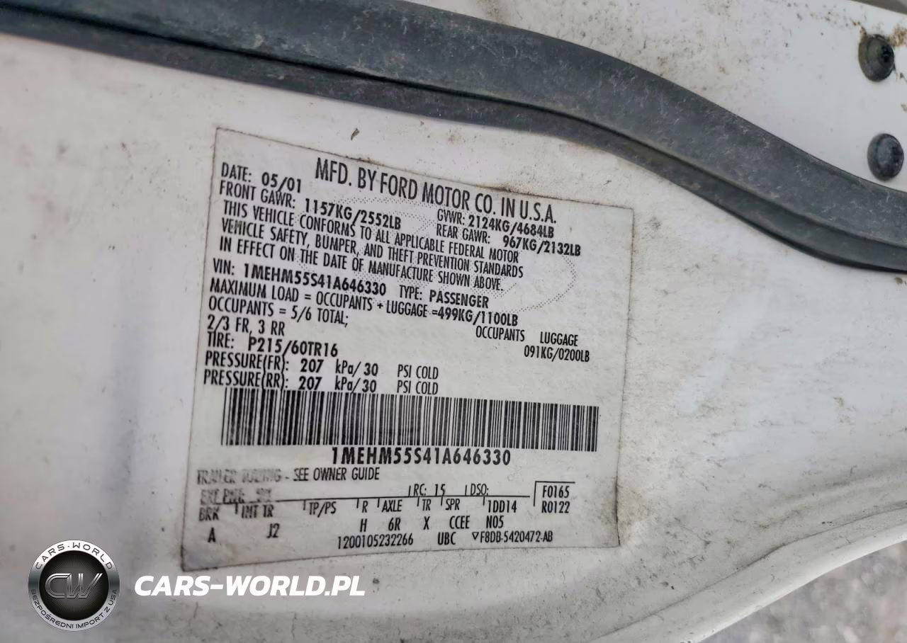 2001 Mercury Sable Ls Premium VIN:1MEHM55S41A646330 - 12