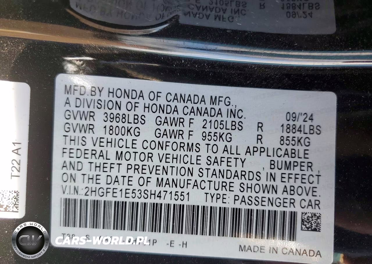 2025 Honda Civic Si VIN:2HGFE1E53SH471551 - 13