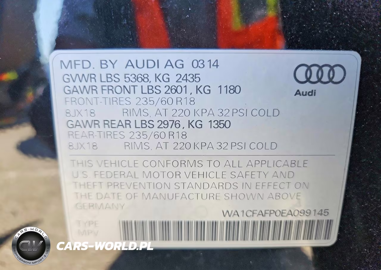 2014 Audi Q5 Premium VIN:WA1CFAFP0EA099145 - 13