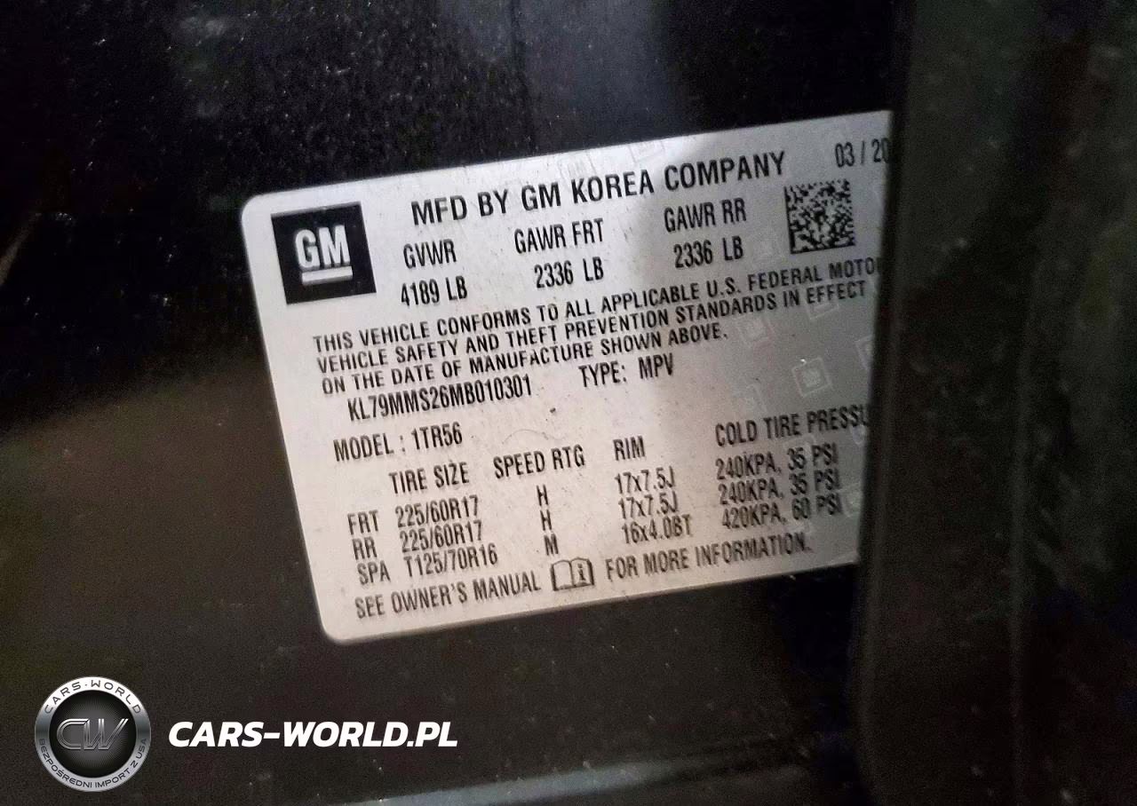 2021 Chevrolet Trailblazer Ls VIN:KL79MMS26MB010301 - 12