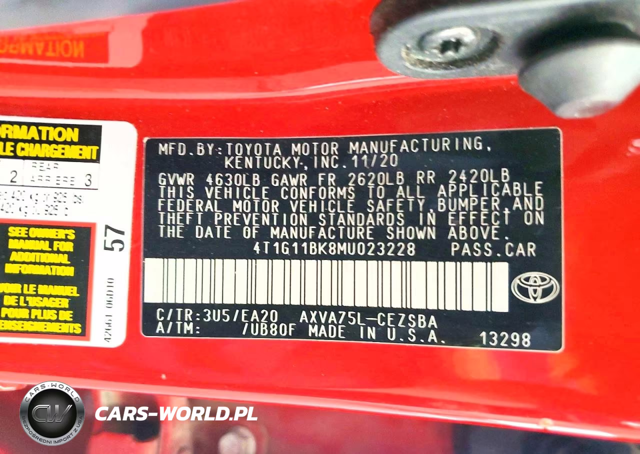 2021 Toyota Camry Se VIN:4T1G11BK8MU023228 - 12