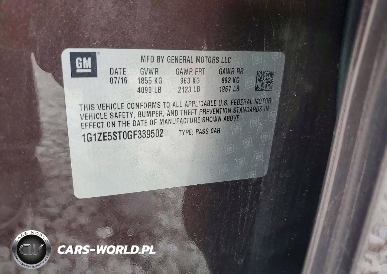 2016 Chevrolet Malibu Lt VIN:1G1ZE5ST0GF339502 - 12