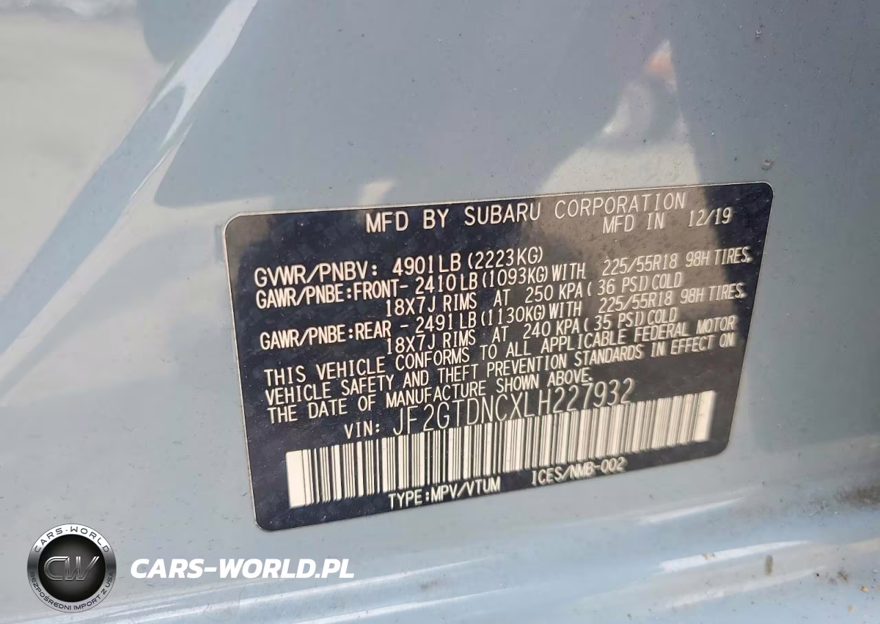 2020 Subaru Crosstrek Limited VIN:JF2GTDNCXLH227932 - 13