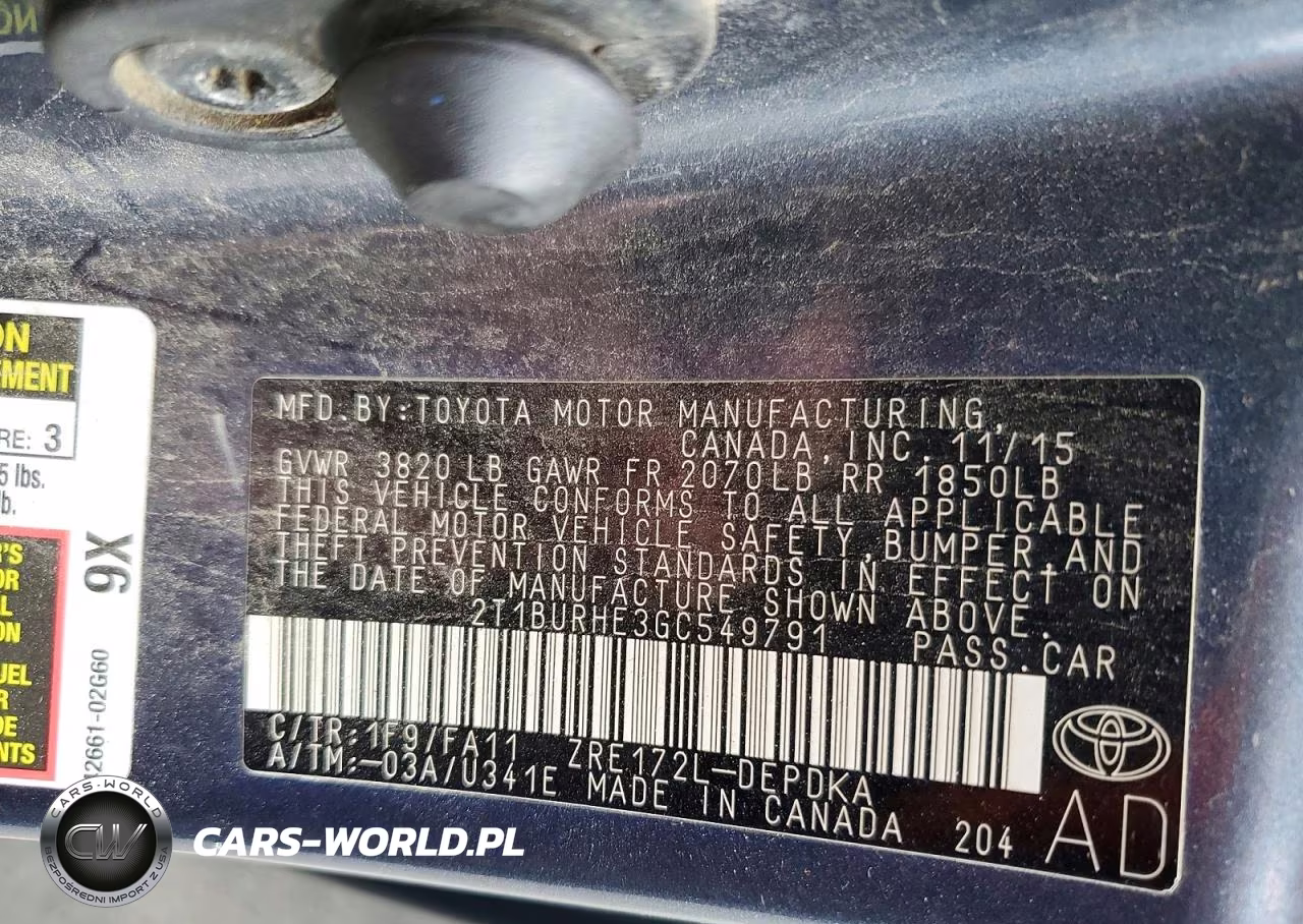 2016 Toyota Corolla L VIN:2T1BURHE3GC549791 - 13