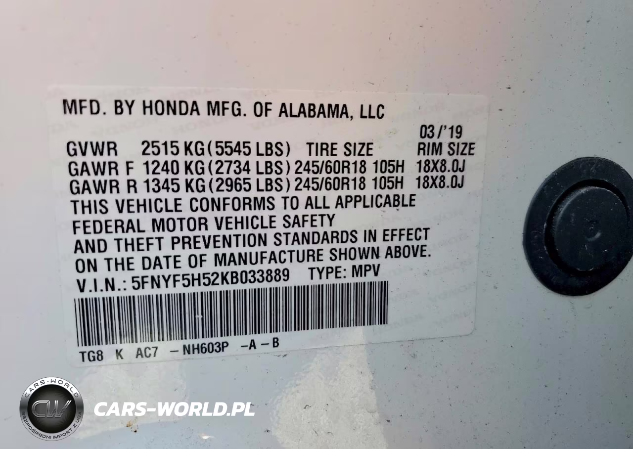2019 Honda Pilot Exl VIN:5FNYF5H52KB033889 - 14