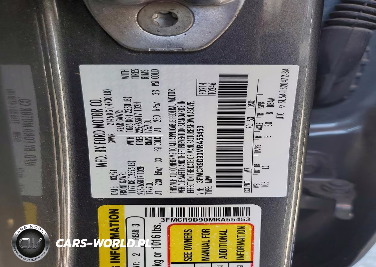 2021 Ford Bronco Sport Badlands VIN:3FMCR9D90MRA55453 - 14
