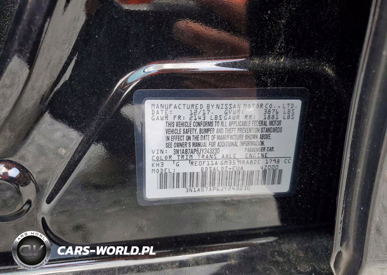 2018 Nissan Sentra Sv VIN:3N1AB7AP6JY243230 - 12