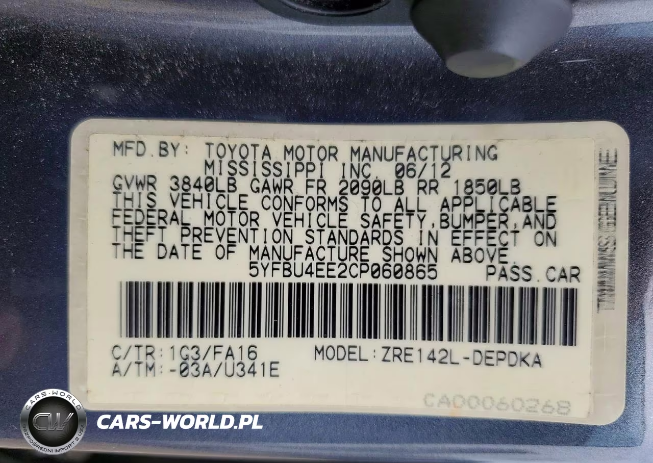 2012 Toyota Corolla L VIN:5YFBU4EE2CP060865 - 12