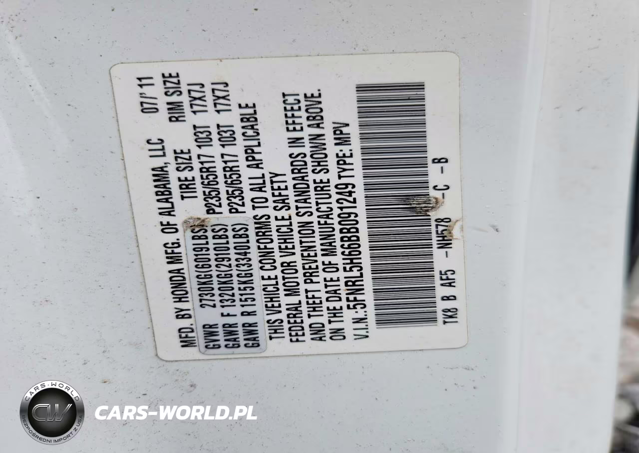 2011 Honda Odyssey Exl VIN:5FNRL5H66BB091249 - 13