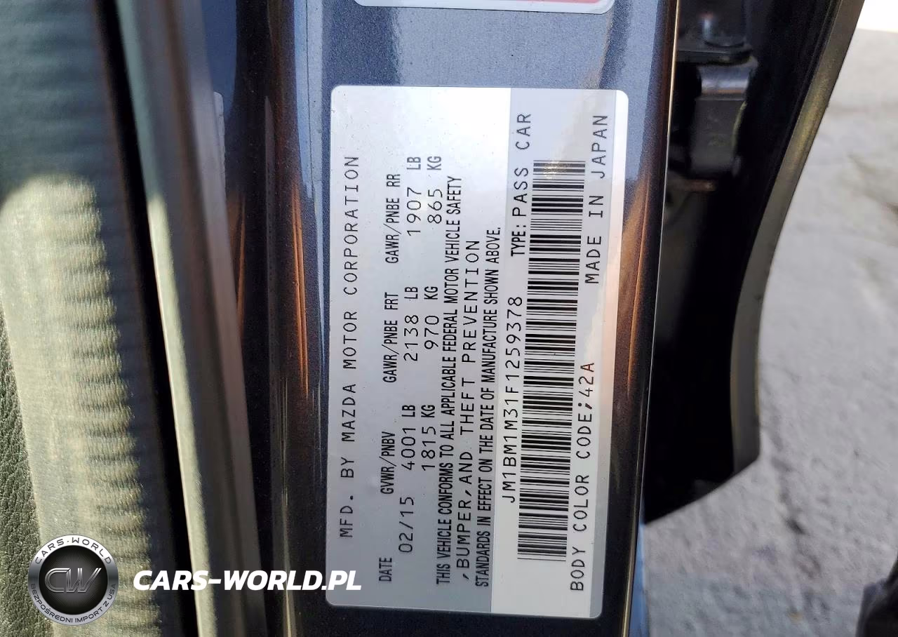 2015 Mazda 3 Grand Touring VIN:JM1BM1M31F1259378 - 12