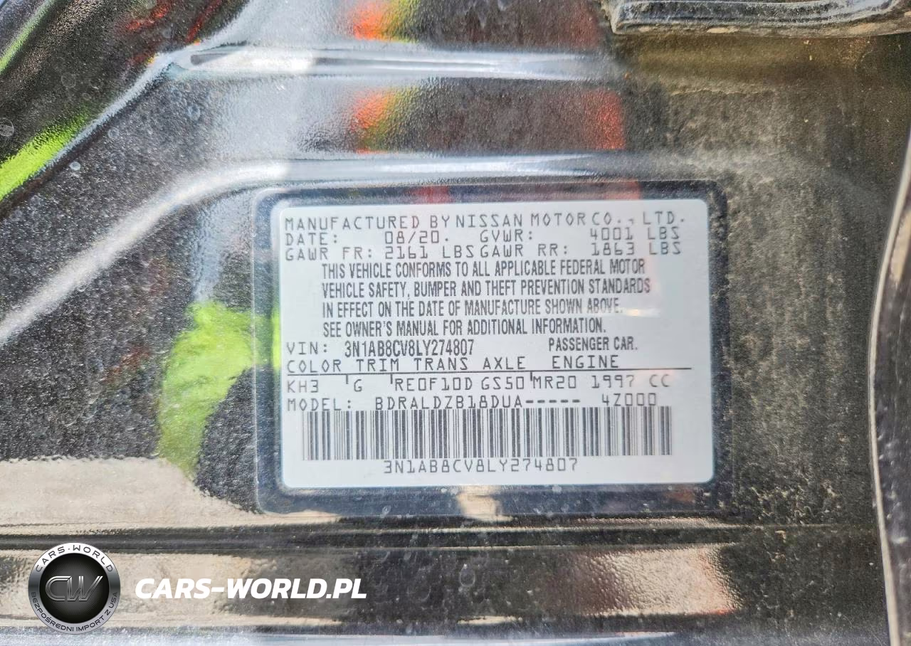 2020 Nissan Sentra Sv VIN:3N1AB8CV8LY274807 - 12