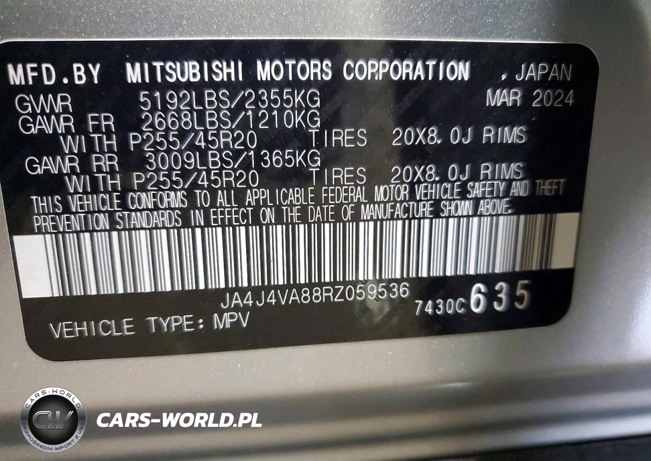 2024 Mitsubishi Outlander Se VIN:JA4J4VA88RZ059536 - 14