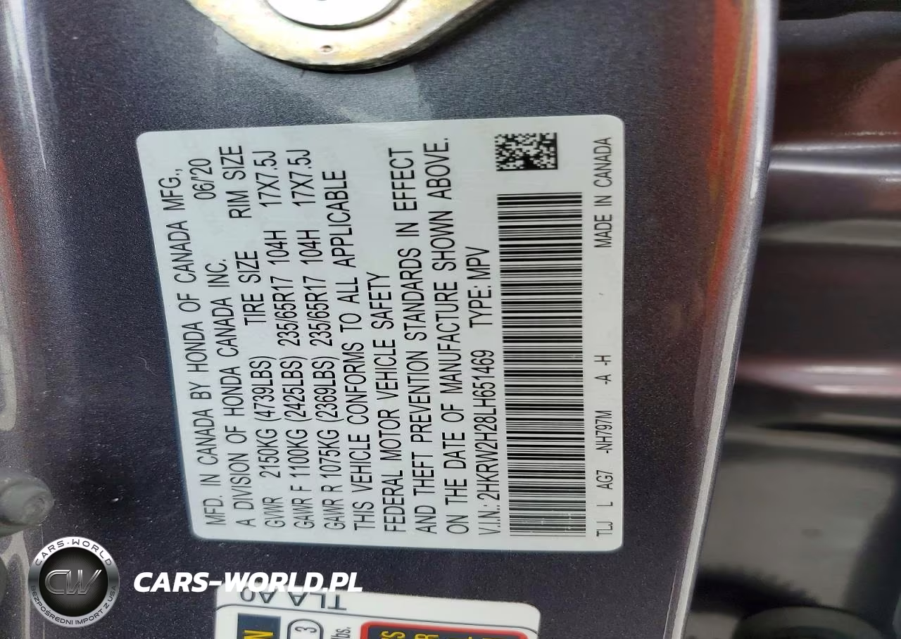 2020 Honda Cr-V Lx VIN:2HKRW2H28LH651469 - 13