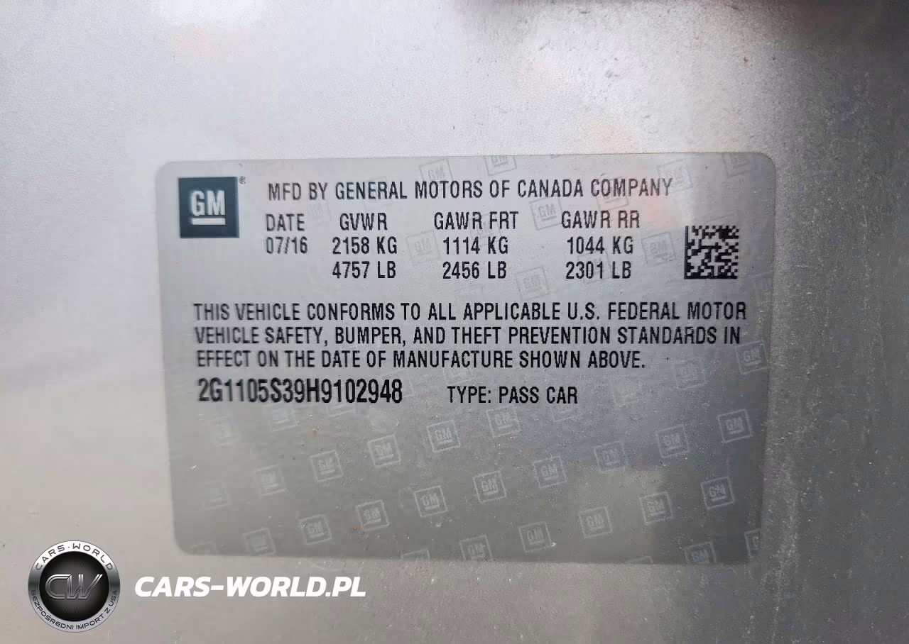 2017 CHEVROLET IMPALA 1LT VIN:2G1105S39H9102948 - 13