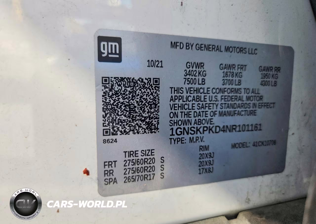 2022 Chevrolet Tahoe K1500 Z71 VIN:1GNSKPKD4NR101161 - 14