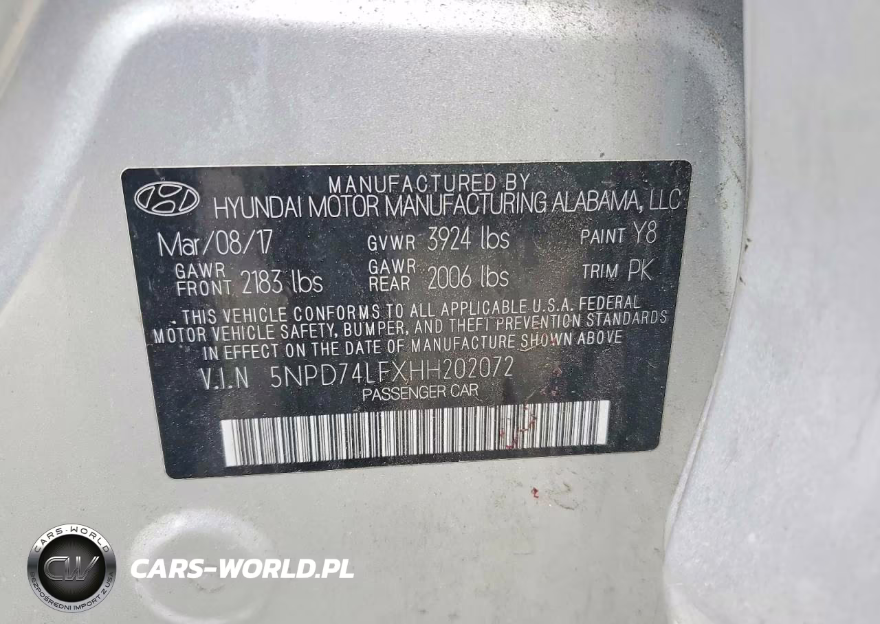 2017 Hyundai Elantra Se VIN:5NPD74LFXHH202072 - 12