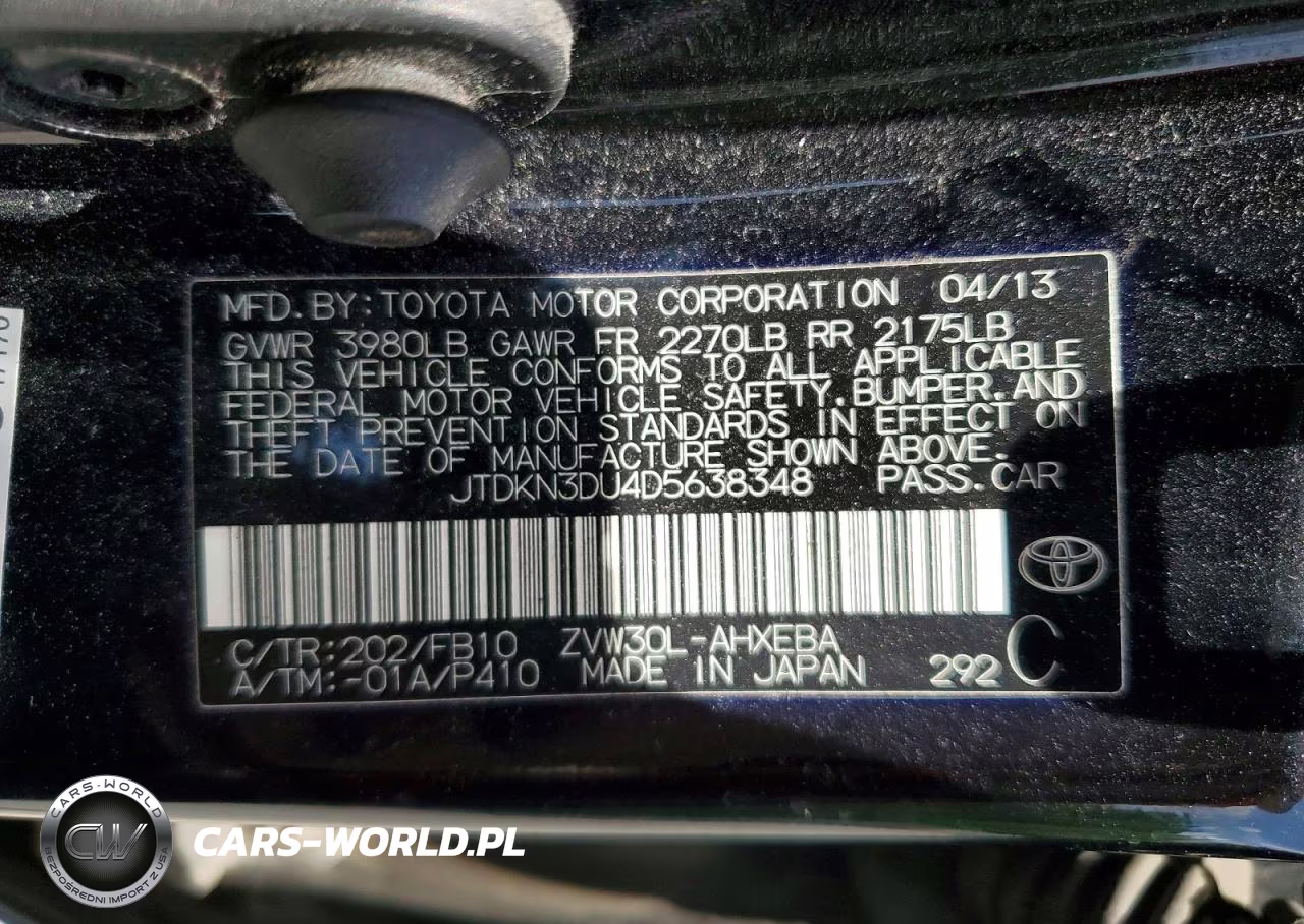 2013 Toyota Prius Three VIN:JTDKN3DU4D5638348 - 12