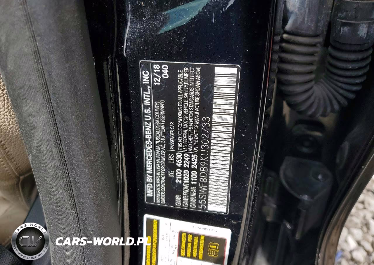 2019 Mercedes-Benz C 300 VIN:55SWF8DB9KU302733 - 12