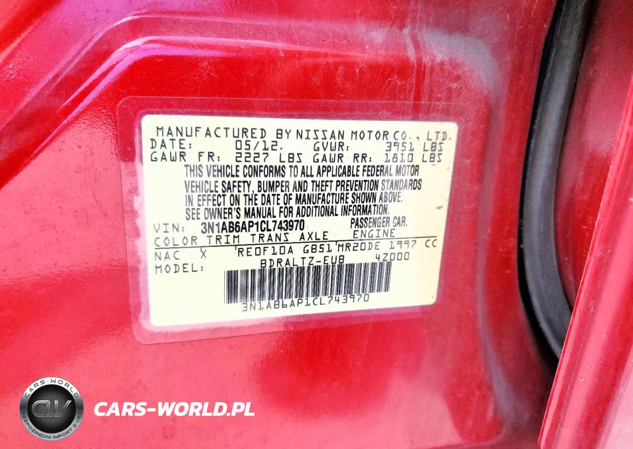 2012 Nissan Sentra 2.0 VIN:3N1AB6AP1CL743970 - 12