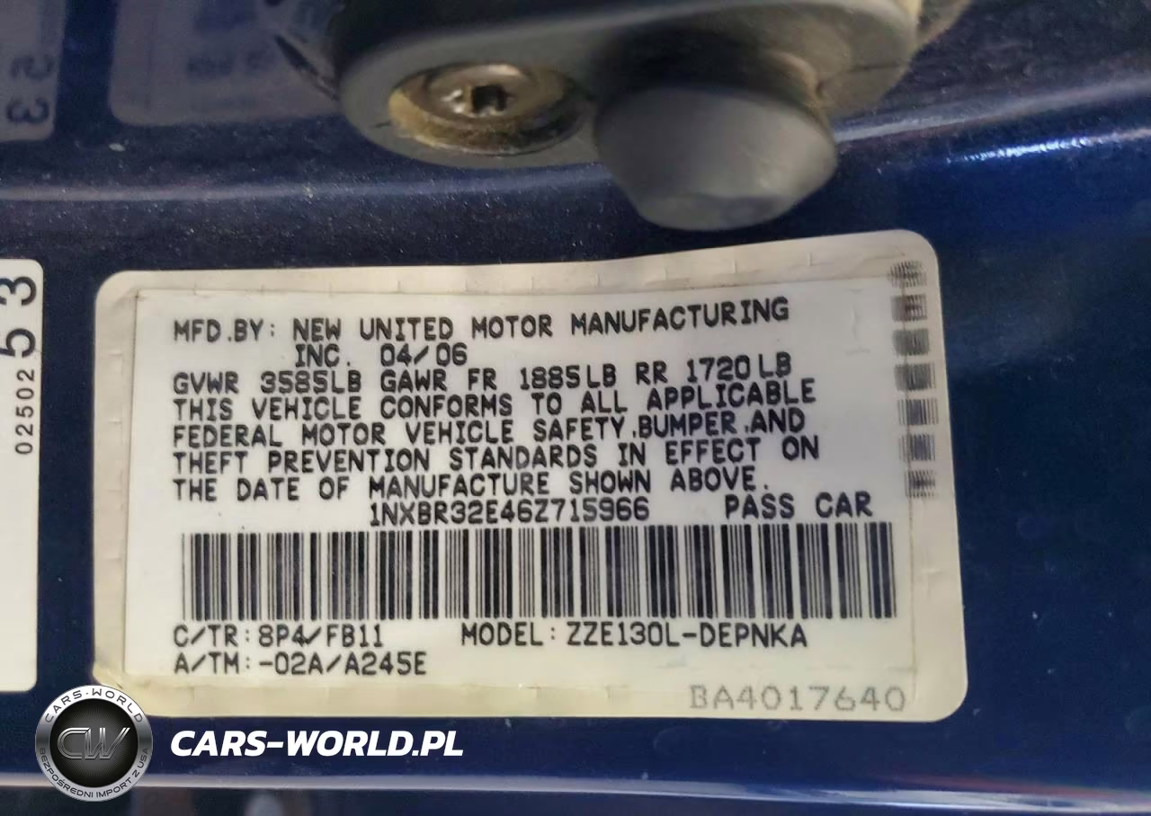 2006 Toyota Corolla Le VIN:1NXBR32E46Z715966 - 12