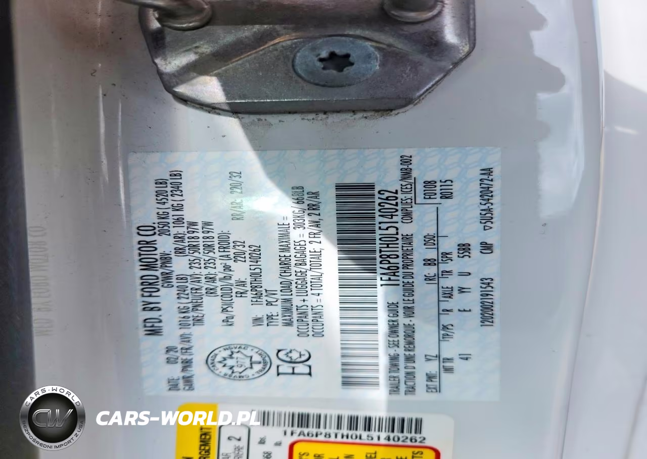 2020 Ford Mustang VIN:1FA6P8TH0L5140262 - 12