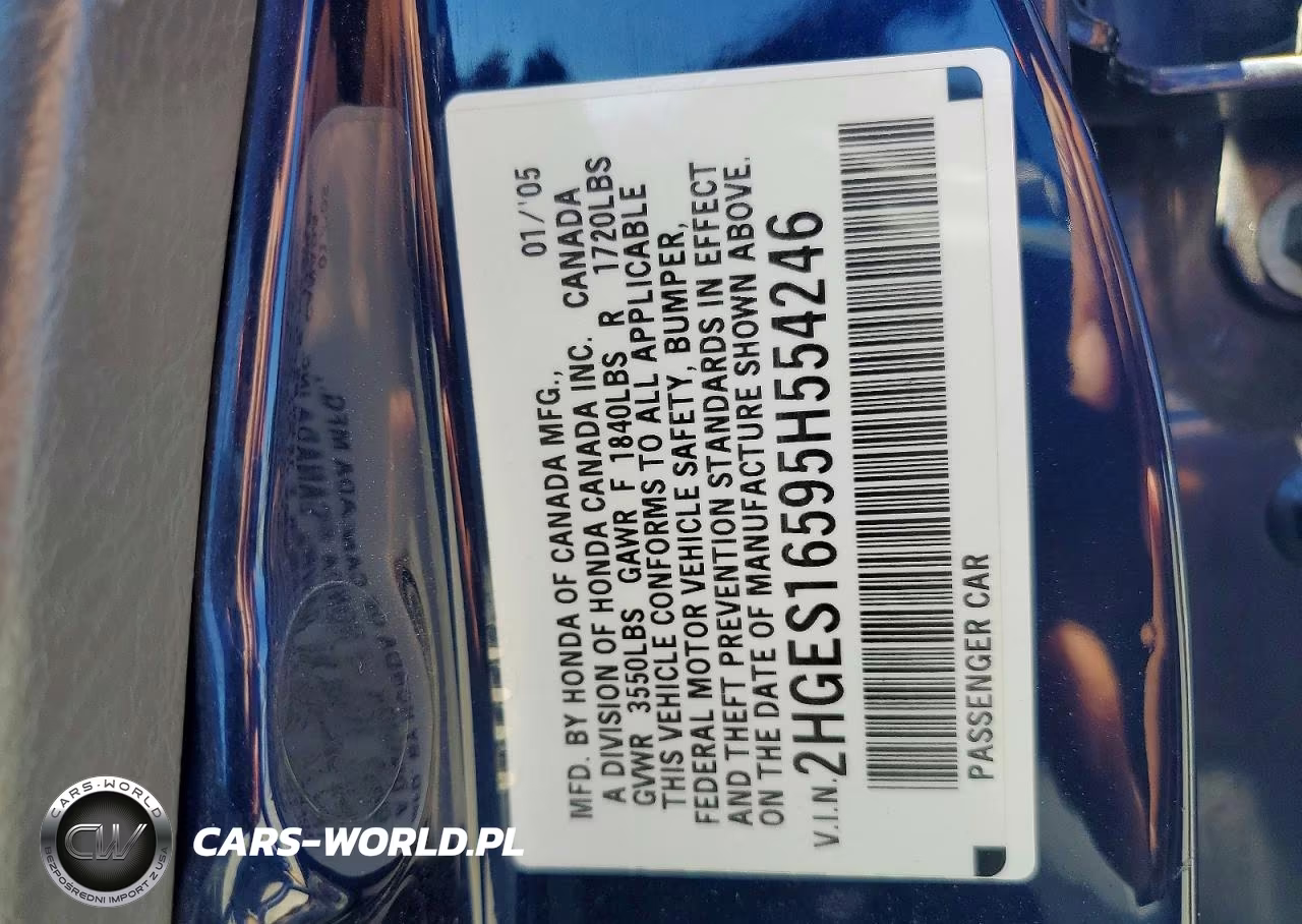 2005 Honda Civic Lx VIN:2HGES16595H554246 - 12