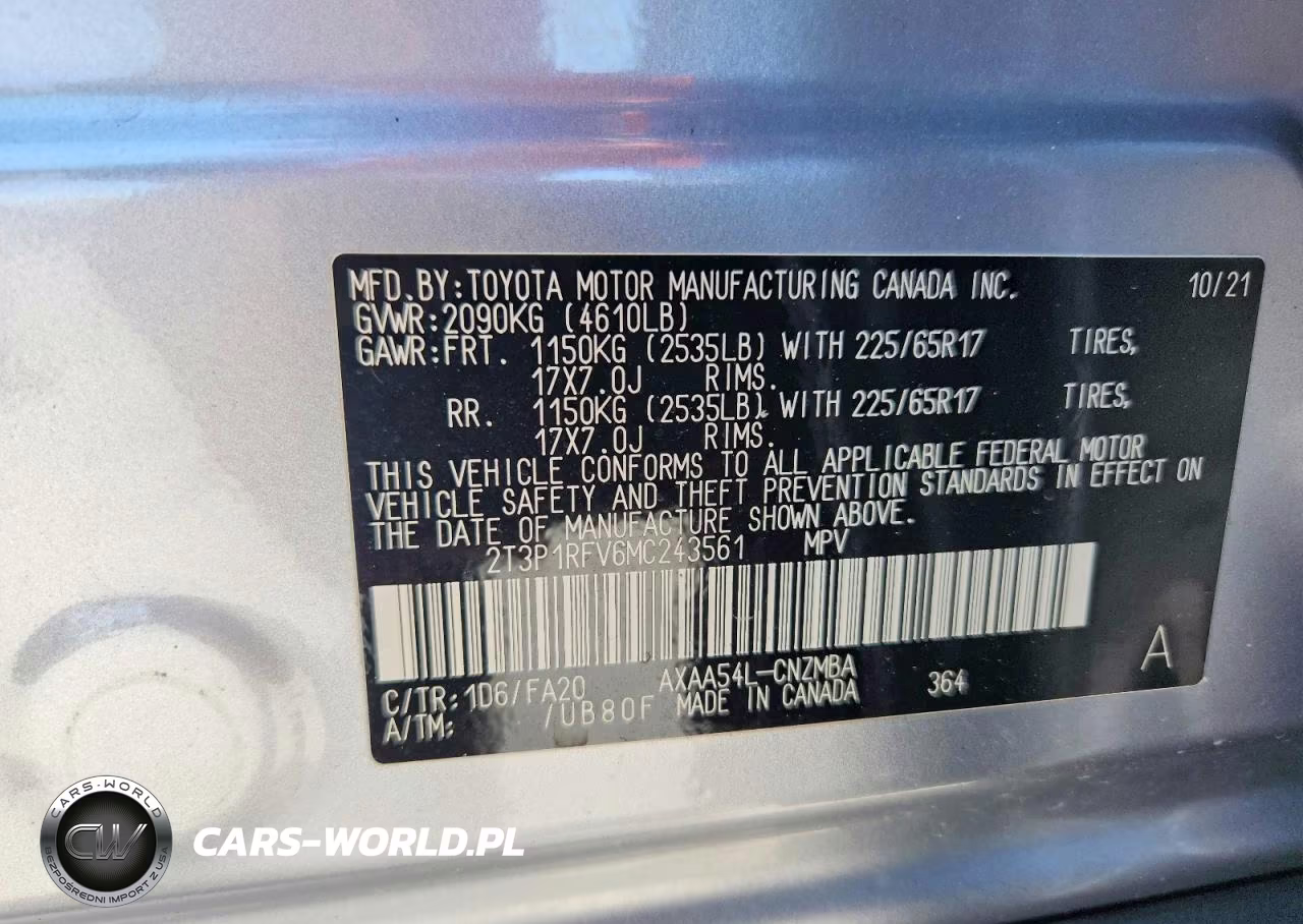 2021 Toyota Rav4 Xle VIN:2T3P1RFV6MC243561 - 13