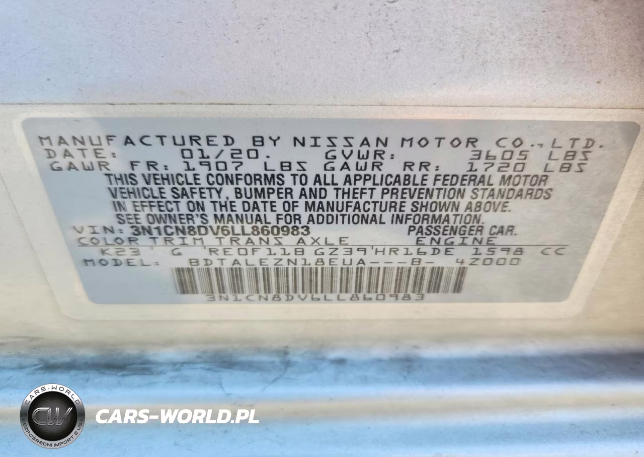 2020 Nissan Versa S VIN:3N1CN8DV6LL860983 - 12