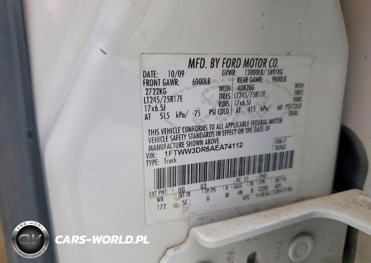2010 Ford F350 Super Duty VIN:1FTWW3DR6AEA74112 - 13