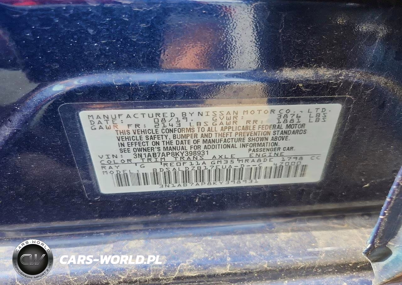 2019 Nissan Sentra Sv VIN:3N1AB7AP8KY398931 - 12