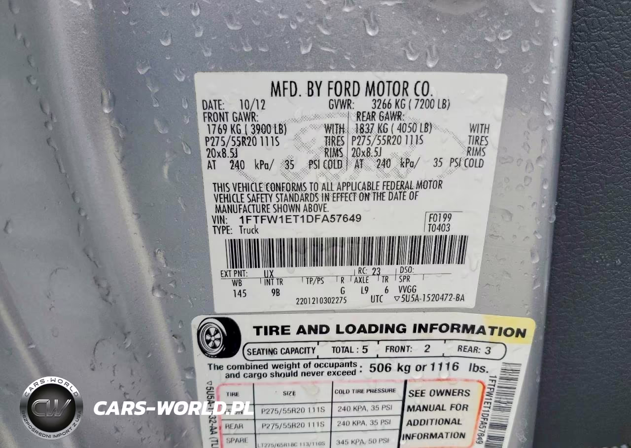 2013 Ford F150 Supercrew VIN:1FTFW1ET1DFA57649 - 12